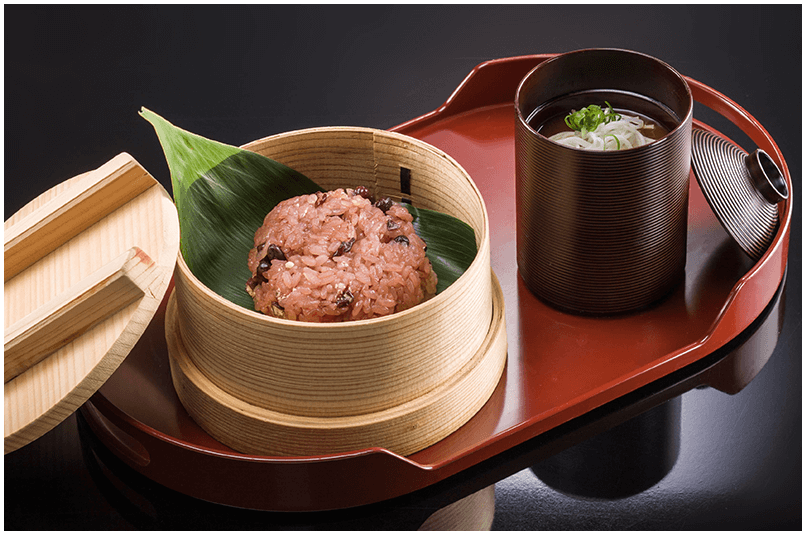 赤飯せいろ蒸し 三輪素麺の赤出し